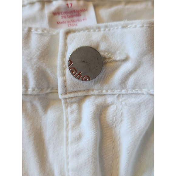 No Boundaries denim cotton blend white high-rise straight-leg jeans - Picture 8 of 9